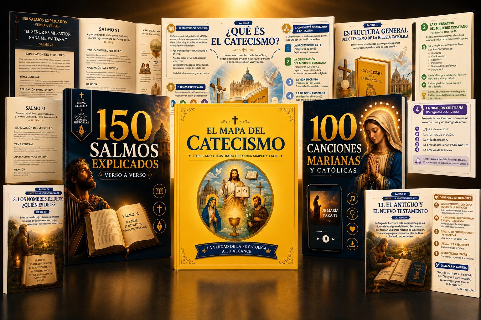 El Mapa del Catecismo y bonos exclusivos: 150 Salmos Explicados y 100 Canciones Marianas